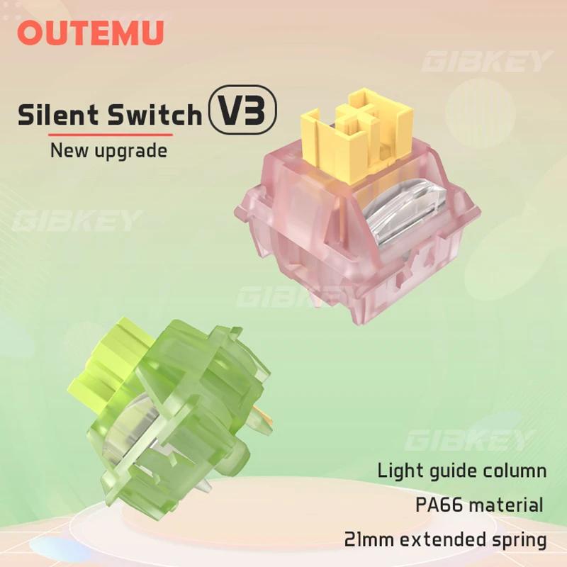 Outemu Silent Peach V3 переключатель Lubed Mute Lemon V3 переключатели механическая клавиатура линейная тактильная 5Pin Горячая замены Pre Lubed PA66 POM