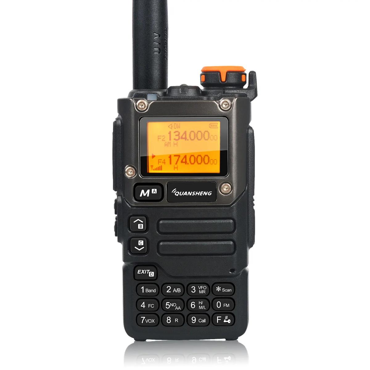 Quansheng Walkie Talkie Air Band 50-600MHz HF RX UV-K5(8) 136-600MHz UHF VHF TX FM Scrambler NoAA, Частотный сканер, копия DTMF Radio