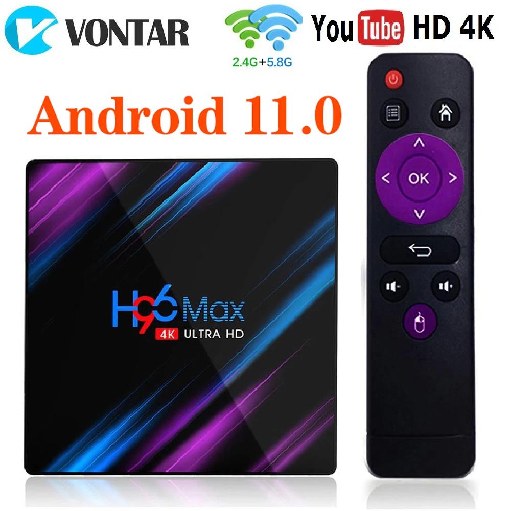 Приставка Смарт-ТВ H96 MAX RK3318, Android 11, 4 + 64/32/4K, 2 + 16 Гб Media player H96MAX TVBOX Android10 Set top box