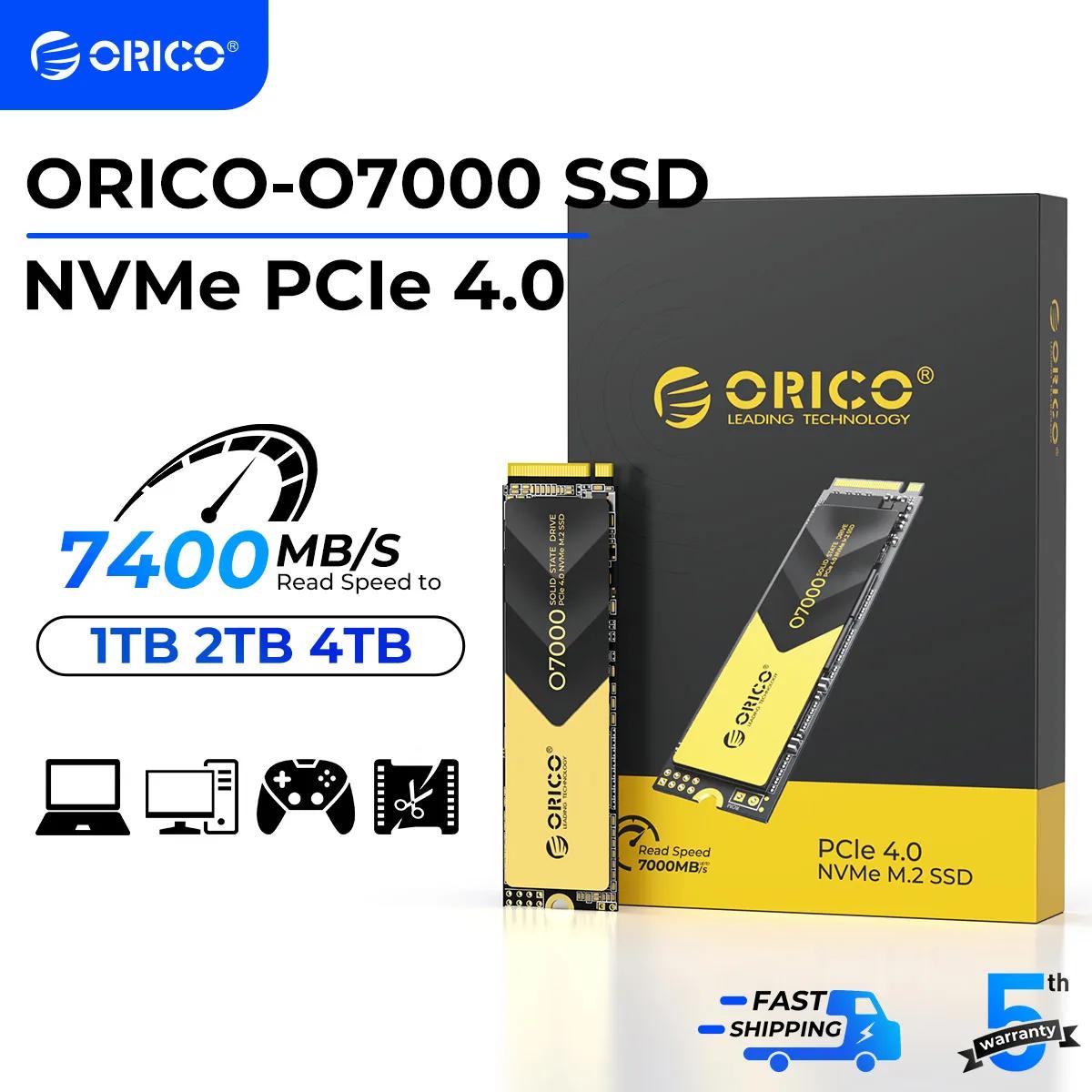 ORICO PCIe4.0 M.2 NVMe SSD PS5 Gaming 7400 МБ/с Внутренний твердотельный накопитель M Key 2280 SSD для Content Creators 1 ТБ/2 ТБ/4 ТБ O7000