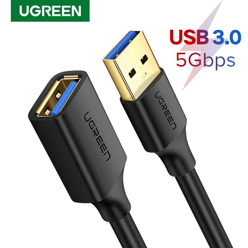 UGREEN USB Удлинительный Кабель USB 3,0 кабель для смарт-ноутбука ПК ТВ Xbox One SSD USB 3,0 2,0 УДЛИНИТЕЛЬ шнур Мини Быстрый скоростной кабель