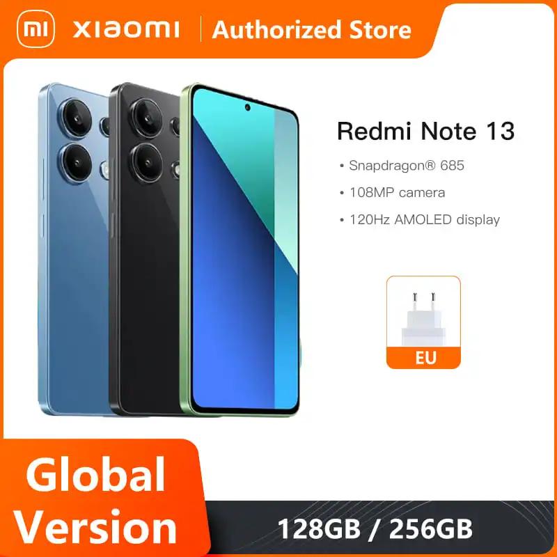 Xiaomi Redmi Note 13, глобальная версия Snapdragon ®   Смартфон 685, камера 108 МП, 120 Гц, 6,67 дюйма, AMOLED-дисплей, зарядка 33 Вт