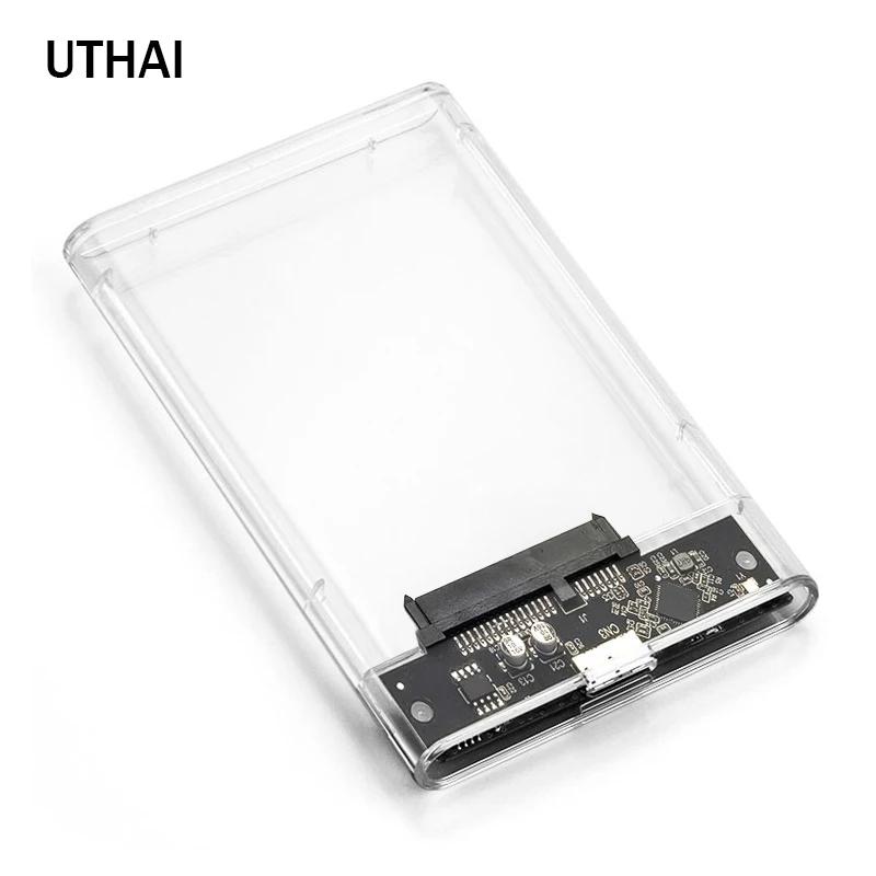 Корпус для жесткого диска UTHAI G06, usb 2,0/2,5, дюйма, последовательный порт SATA, SSD, жесткий диск, внешний жесткий диск, поддержка 6 Тб, прозрачный мобильный внешний жесткий диск