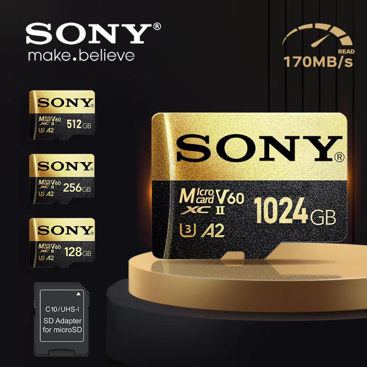 Высокоскоростная карта памяти SONY, 128 ГБ, карта Micro SD, 256 ГБ, 512 ГБ, 1 ТБ, флэш-карта MicroSD для мобильного телефона, камеры, настольного ПК