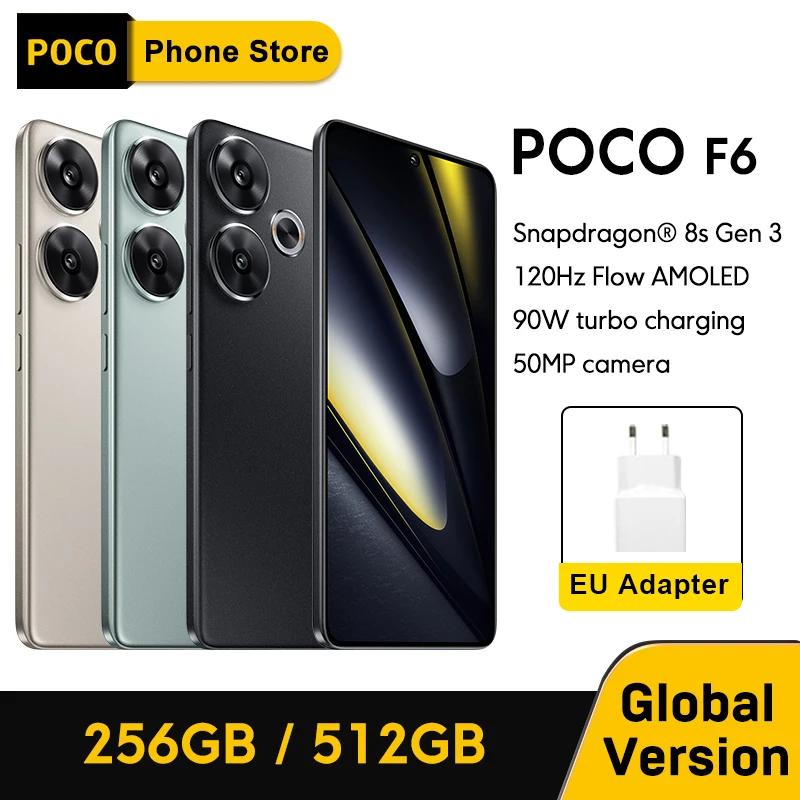 Смартфон POCO F6 глобальная версия Snapdragon ® Турбозарядка 8s Gen 3, 90 Вт, 6,67 дюйма, 1,5 К, 120 Гц, AMOLED, точечный дисплей CrystalRes, NFC 5G