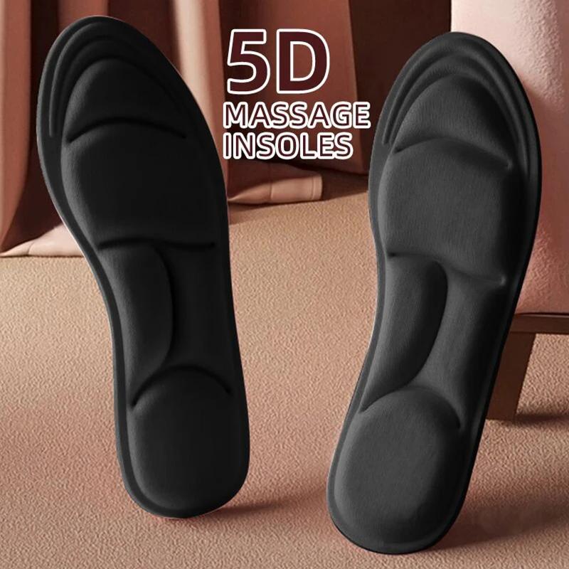 5D массажные стельки из пены с эффектом памяти, утолщенные дышащие подушки, амортизирующие удобные, подходят для стельок на высоком каблуке