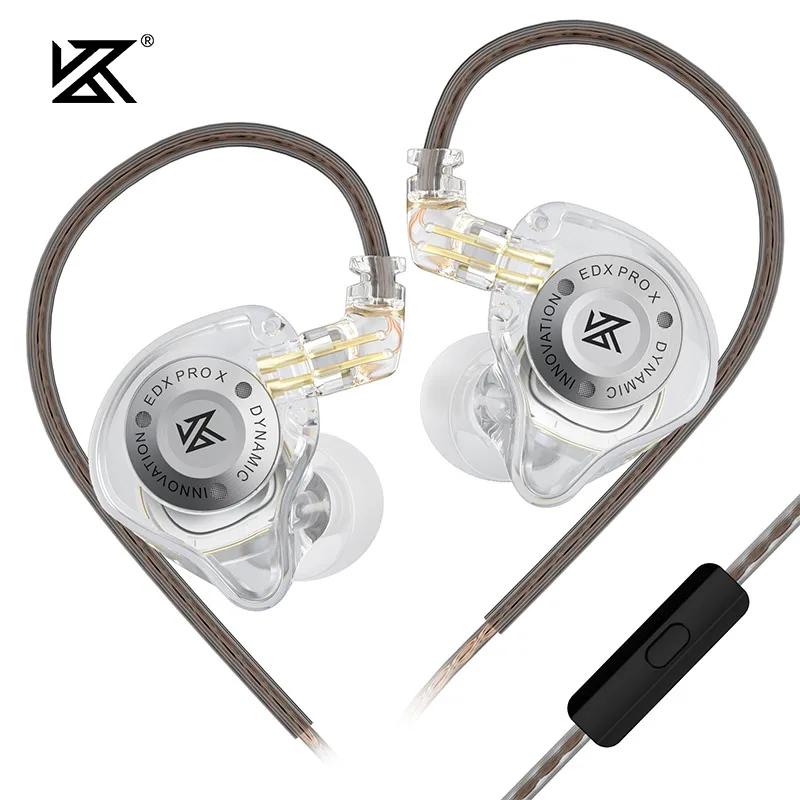 KZ EDX PRO X IEM Наушники Динамический привод HiFi Глубокий бас Звук Наушники Спортивная музыка Гарнитура с шумоподавлением и съемным кабелем