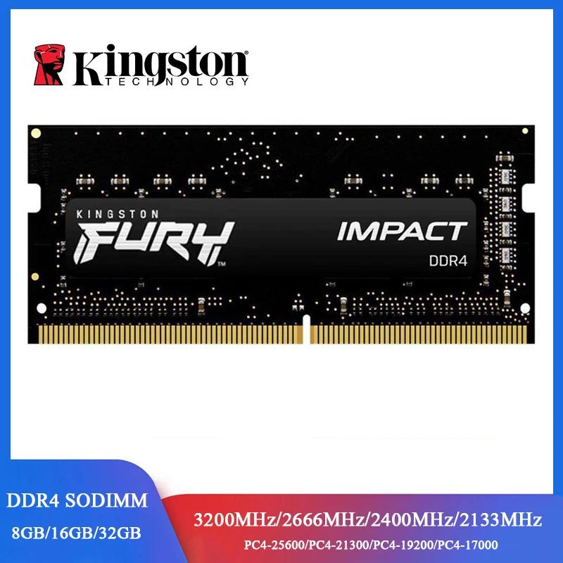 Оперативная память Kingston FURY Impact DDR4 32 16, 8 ГБ, 3200 МГц, 2400 2666 МГц, SODIMM, 260 контактов, SODIMM PC4-19200 21300 25600 DDR4, оперативная память для ноутбука