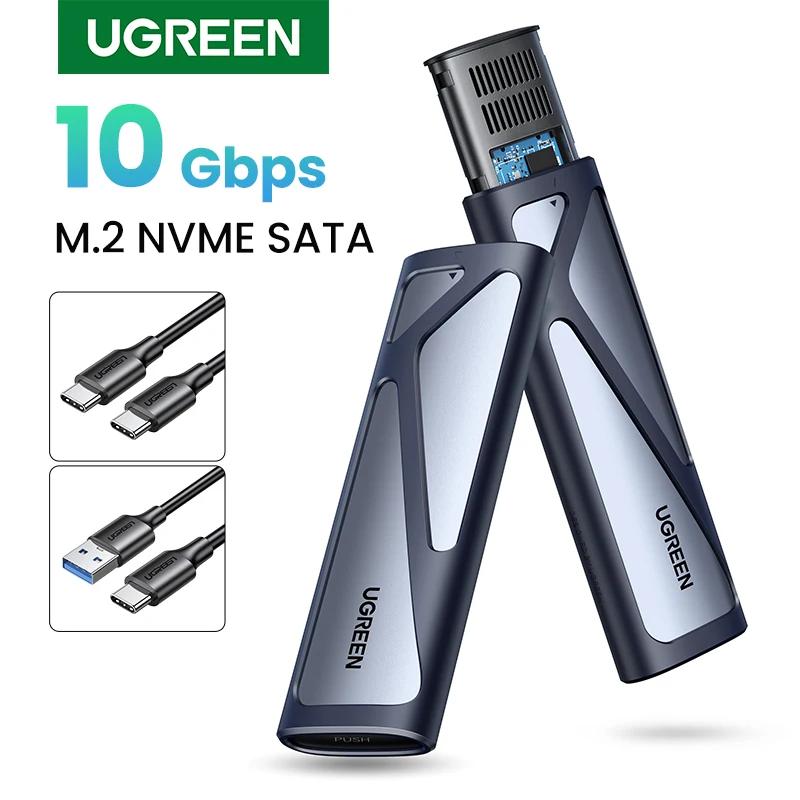 UGREEN Корпус SSD M2 Корпус NVME M.2 к USB Type C 3.1 SSD-адаптер для NVME PCIE NGFF SATA M/B Key SSD Disk Box M.2 SSD Case