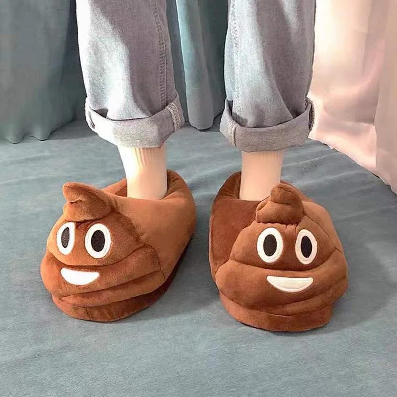 Для мужчин и женщин тапочки с рисунком из мультфильма зимняя обувь