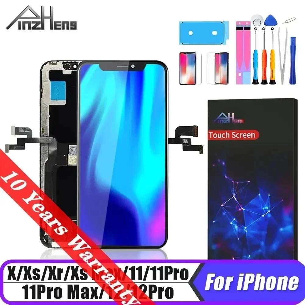 PINZHENG Высококачественный экран AMOLED INCELL LCD OLED OEM для iPhone 11 12 13 Mini Pro Max XS XR MAX Замена дисплея с инструментом