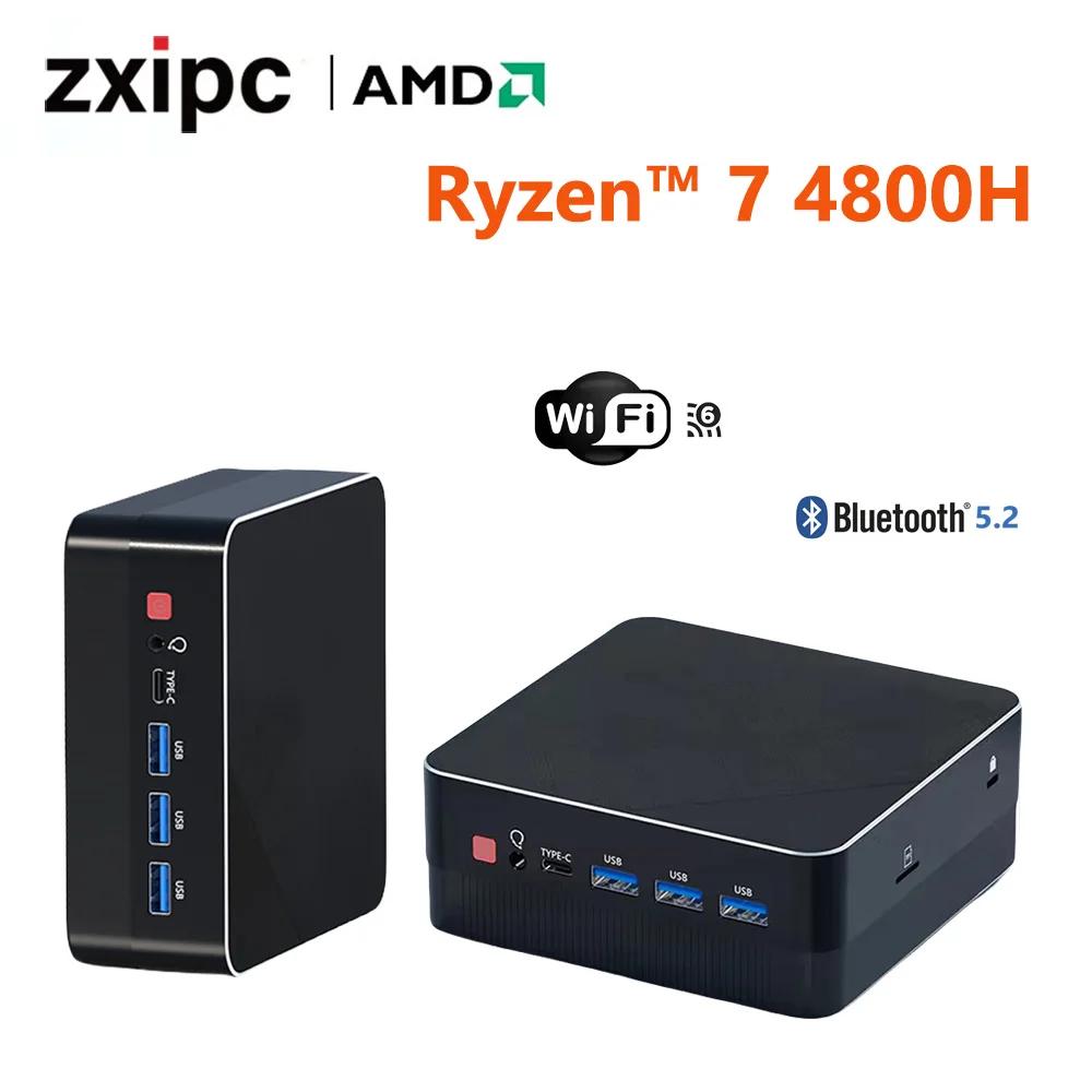 Мини-ПК Компьютер для игр AMD Ryzen7 5700U 4800H 5800H 4500U Карманный двойной HDMI LAN WIFI6 BT5.2 NUC Офисный стол Компьютер DDR4 NVMe