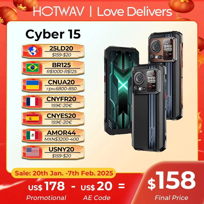 [World Premeire] Прочный телефон HOTWAV Cyber 15 200 МП PixSmart G99 6,6FHD + 120 Гц Смартфон 24 ГБ 256 ГБ Ультратонкий мобильный телефон