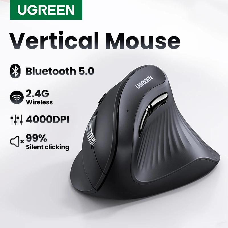 UGREEN вертикальная мышь беспроводная Bluetooth5.0 2,4G эргономичная 4000DPI 6 бесшумных кнопок для MacBook, планшетов, ноутбуков, компьютеров, ПК, мышей