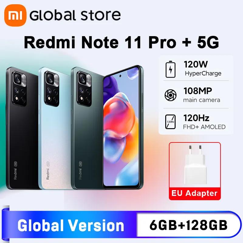 Глобальная версия Xiaomi Redmi Note 11 Pro+ 5G 6 ГБ ОЗУ 128 ГБ ПЗУ Восьмиядерный размер 920 120 Вт HyperCharge 120 Гц AMOLED 108 МП